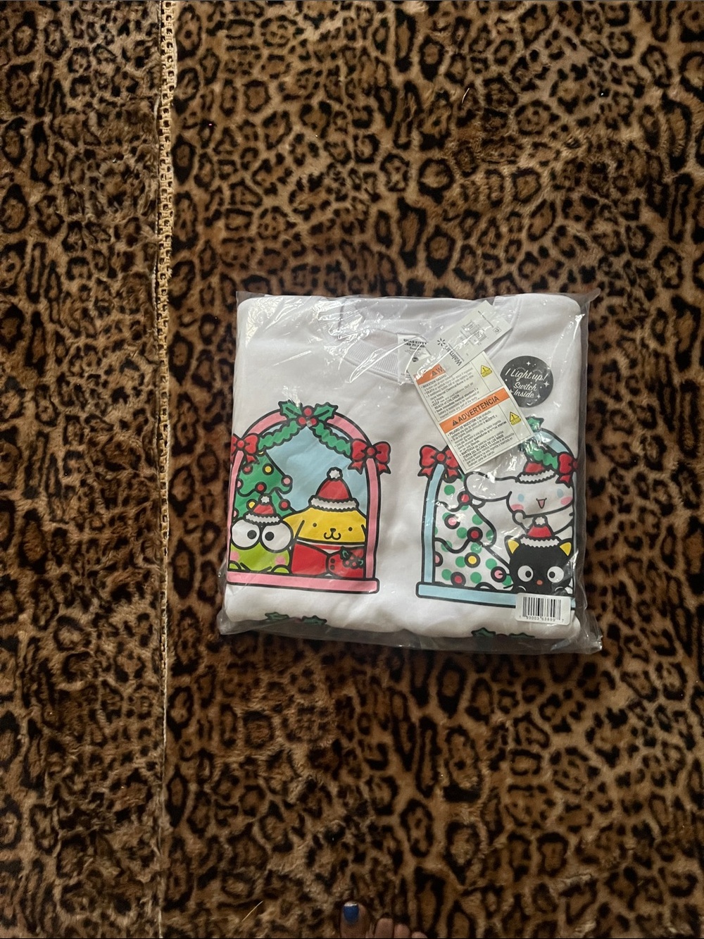 Hello Kitty White Women's Holiday Pajama Set with Colorful Character Prints